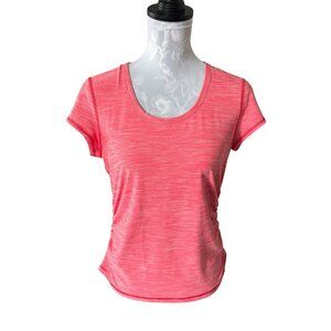 Title Nine Womens Short Sleeve Athletic Top T Shirt Side Ruching Large
